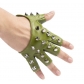 Half Finger Gloves Men and Women Punk Street Dance Rivet Half Finger Leather Gloves Fingerless Stage Performance Breakdance Gloves (8cm Women)