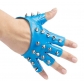 Half Finger Gloves Men and Women Punk Street Dance Rivet Half Finger Leather Gloves Fingerless Stage Performance Breakdance Gloves (8cm Women)