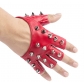 Half Finger Gloves Men and Women Punk Street Dance Rivet Half Finger Leather Gloves Fingerless Stage Performance Breakdance Gloves (8cm Women)