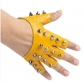 Half Finger Gloves Men and Women Punk Street Dance Rivet Half Finger Leather Gloves Fingerless Stage Performance Breakdance Gloves (8cm Women)