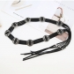 Retro ethnic style inlaid waist chain Indian tribal style tassel belt belt Bohemian black rope