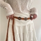 Retro ethnic style inlaid waist chain Indian tribal style tassel belt belt Bohemian black rope