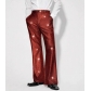 2025 European and American sequined plaid pants new evening performance casual pants mid-waist performance dress bottoms