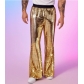 2025 Summer New European and American Sequin Silver Flared Trousers Stage Performance Casual Pants
