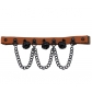 Harajuku Gothic punk style fashion black bell chain leather leg ring foot ring personality versatile elastic garter