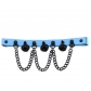 Harajuku Gothic punk style fashion black bell chain leather leg ring foot ring personality versatile elastic garter