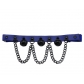 Harajuku Gothic punk style fashion black bell chain leather leg ring foot ring personality versatile elastic garter
