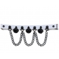 Harajuku Gothic punk style fashion black bell chain leather leg ring foot ring personality versatile elastic garter