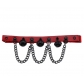 Harajuku Gothic punk style fashion black bell chain leather leg ring foot ring personality versatile elastic garter