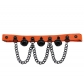 Harajuku Gothic punk style fashion black bell chain leather leg ring foot ring personality versatile elastic garter
