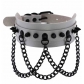 European and American Gothic exaggerated PU leather rivet collar necklace wild street shot black metal chain neck strap clavicle chain