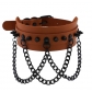 European and American Gothic exaggerated PU leather rivet collar necklace wild street shot black metal chain neck strap clavicle chain