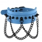 European and American Gothic exaggerated PU leather rivet collar necklace wild street shot black metal chain neck strap clavicle chain
