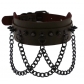 European and American Gothic exaggerated PU leather rivet collar necklace wild street shot black metal chain neck strap clavicle chain