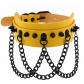 European and American Gothic exaggerated PU leather rivet collar necklace wild street shot black metal chain neck strap clavicle chain