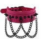 European and American Gothic exaggerated PU leather rivet collar necklace wild street shot black metal chain neck strap clavicle chain