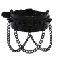 European and American Gothic exaggerated PU leather rivet collar necklace wild street shot black metal chain neck strap clavicle chain