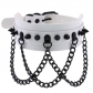 European and American Gothic exaggerated PU leather rivet collar necklace wild street shot black metal chain neck strap clavicle chain