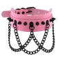 European and American Gothic exaggerated PU leather rivet collar necklace wild street shot black metal chain neck strap clavicle chain