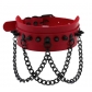 European and American Gothic exaggerated PU leather rivet collar necklace wild street shot black metal chain neck strap clavicle chain