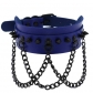 European and American Gothic exaggerated PU leather rivet collar necklace wild street shot black metal chain neck strap clavicle chain