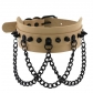 European and American Gothic exaggerated PU leather rivet collar necklace wild street shot black metal chain neck strap clavicle chain