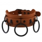 European and American Harajuku double-layer PU leather collar collar Punk street shot black O-shaped ring necklace neck strap clavicle necklace