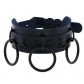 European and American Harajuku double-layer PU leather collar collar Punk street shot black O-shaped ring necklace neck strap clavicle necklace
