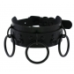 European and American Harajuku double-layer PU leather collar collar Punk street shot black O-shaped ring necklace neck strap clavicle necklace