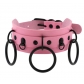 European and American Harajuku double-layer PU leather collar collar Punk street shot black O-shaped ring necklace neck strap clavicle necklace