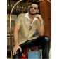 2025 Men's Lapel Sequined Short Sleeve Shirt European and American Disco Sparkling Party Style Shirt