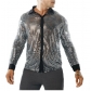 Men's long sleeve performance clothing scale shirt long sleeve collar 70s disco party
