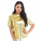 European and American loose T-shirts for women 2025 summer new style solid color temperament bottoming shirt