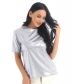 European and American loose T-shirts for women 2025 summer new style solid color temperament bottoming shirt