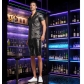 Sequined men's suit trousers slim fit casual shorts spring and autumn men's black European and American performance sequined pants