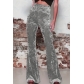 Spring and autumn women's pants, European and American women's new flared pants, high waist gold velvet casual wide leg pants