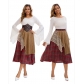 2025 summer new irregular word plaid long skirt splicing skirt retro niche design sense literary