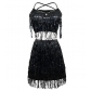 New European and American adult female Latin dance sequined tassel skirt dance stage performance costume sexy suspender skirt suit