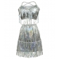 New European and American adult female Latin dance sequined tassel skirt dance stage performance costume sexy suspender skirt suit