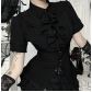 Dark Gothic Landmine Subculture Shirt 2025 New Retro Medieval Slim Tops for Women