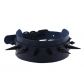 European and American punk style black nail spike bondage collar original anime street shot nightclub double PU leather necklace clavicle chain