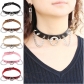European and American original new punk exaggerated rivet big O ring chain PU leather collar necklace