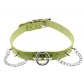 European and American original new punk exaggerated rivet big O ring chain PU leather collar necklace