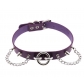 European and American original new punk exaggerated rivet big O ring chain PU leather collar necklace