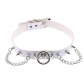 European and American original new punk exaggerated rivet big O ring chain PU leather collar necklace
