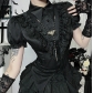 Dark Gothic Style Ice Striped Satin Shirt 2025 New Sexy Slim Fit Hottie Tops for Women