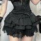 Dark Gothic Lace Pumpkin Skirt Pants 2025 New Fashion All-match Short Skirt Women