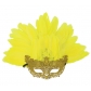 Halloween carnival cosplay party half face mask black peacock feather mask masquerade