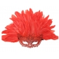 Halloween carnival cosplay party half face mask black peacock feather mask masquerade