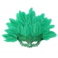 Halloween carnival cosplay party half face mask black peacock feather mask masquerade